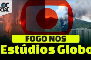 FOGO NOS ESTÚDIOS GLOBO • Chamas foram vistas de longe no cenário da novela Todas as flores