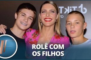 Fernanda Lima leva filhos gêmeos à noite de premiação: “É um outro universo”