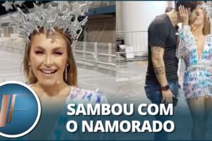 Rainha de bateria, Carla Diaz leva namorado no último ensaio no Anhembi em São Paulo