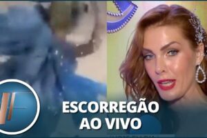 Ana Hickmann relembra tombo ao vivo em desfile na Sapucaí em 2011: “Caiu, levantou gente”