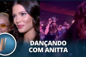 Vitória Strada fica vidrada em Anitta dançando e fala sobre relacionamento: “A gente não é ciumenta”