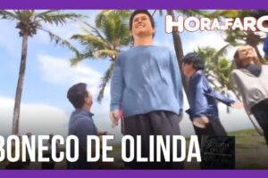 Rodrigo Faro ganha o seu próprio Boneco de Olinda e se encanta